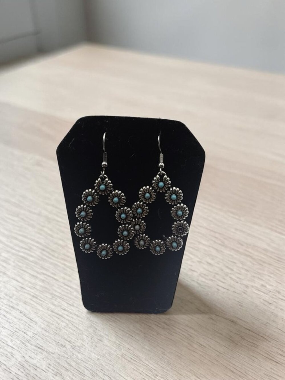 Turquoise Daisy Drop Earrings